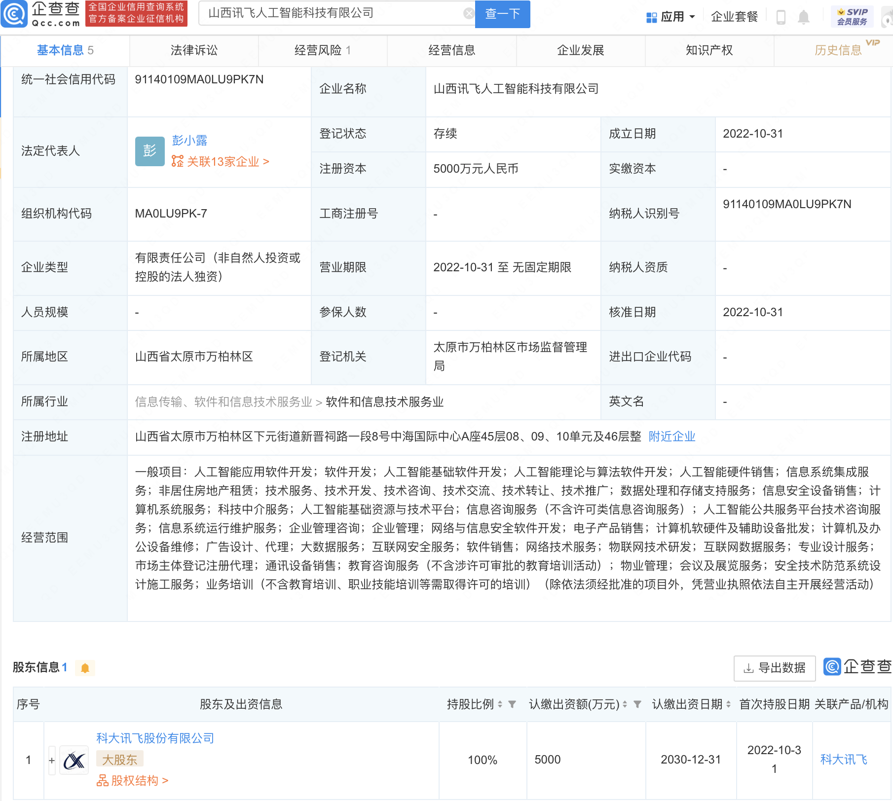 科大訊飛落子山西，5000萬注冊資本加碼安全技術(shù)防范系統(tǒng)業(yè)務(wù)